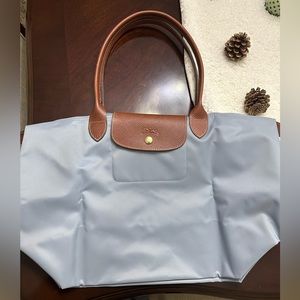 Longchamp Large Le Pliage Tote in steel, brand new without tags